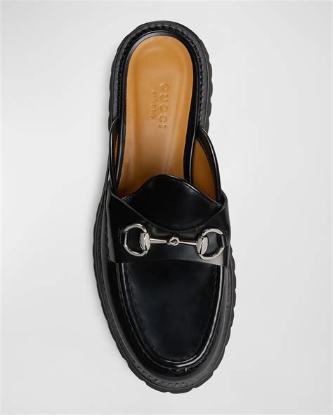 Gucci Sylke Leather Bit Loafer Mules 